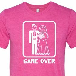 White Game Over Mens Tri Blend Crewneck Shirt