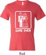 White Game Over Mens Tri Blend V-neck Shirt