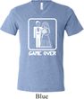 White Game Over Mens Tri Blend V-neck Shirt