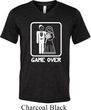 White Game Over Mens Tri Blend V-neck Shirt