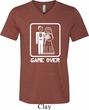 White Game Over Mens Tri Blend V-neck Shirt