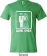 White Game Over Mens Tri Blend V-neck Shirt