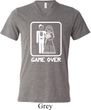 White Game Over Mens Tri Blend V-neck Shirt
