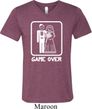White Game Over Mens Tri Blend V-neck Shirt