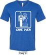 White Game Over Mens Tri Blend V-neck Shirt