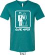 White Game Over Mens Tri Blend V-neck Shirt