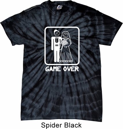 White Game Over Spider Tie Dye Shirt
