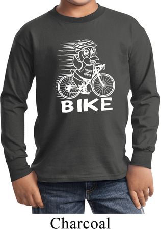 White Penguin Power Bike Kids Long Sleeve Shirt