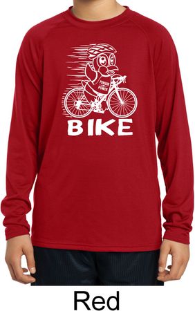 White Penguin Power Bike Kids Moisture Wicking Long Sleeve Shirt