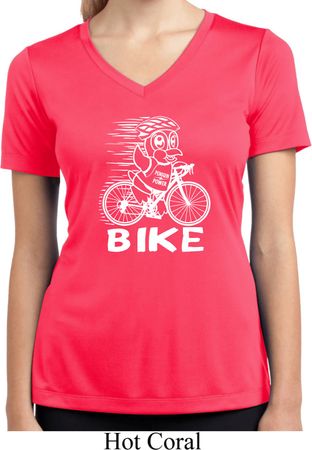 White Penguin Power Bike Ladies Moisture Wicking V-neck Shirt