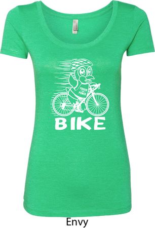 White Penguin Power Bike Ladies Scoop Neck Shirt