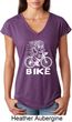 White Penguin Power Bike Ladies Tri Blend V-Neck Shirt