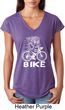 White Penguin Power Bike Ladies Tri Blend V-Neck Shirt