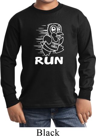White Penguin Power Run Kids Long Sleeve Shirt