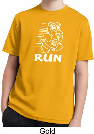 White Penguin Power Run Kids Moisture Wicking Shirt