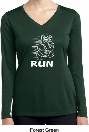 White Penguin Power Run Ladies Dry Wicking Long Sleeve Shirt
