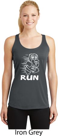 White Penguin Power Run Ladies Dry Wicking Racerback Tank Top