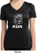White Penguin Power Run Ladies Moisture Wicking V-neck Shirt