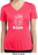 White Penguin Power Run Ladies Moisture Wicking V-neck Shirt