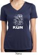 White Penguin Power Run Ladies Moisture Wicking V-neck Shirt