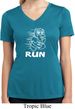 White Penguin Power Run Ladies Moisture Wicking V-neck Shirt