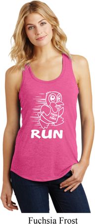 White Penguin Power Run Ladies Racerback Tank Top