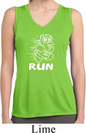 White Penguin Power Run Ladies Sleeveless Moisture Wicking Shirt