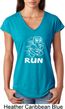 White Penguin Power Run Ladies Tri Blend V-Neck Shirt