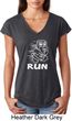 White Penguin Power Run Ladies Tri Blend V-Neck Shirt