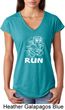 White Penguin Power Run Ladies Tri Blend V-Neck Shirt