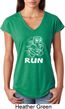 White Penguin Power Run Ladies Tri Blend V-Neck Shirt