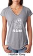 White Penguin Power Run Ladies Tri Blend V-Neck Shirt