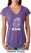 White Penguin Power Run Ladies Tri Blend V-Neck Shirt