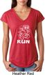White Penguin Power Run Ladies Tri Blend V-Neck Shirt