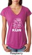 White Penguin Power Run Ladies Tri Blend V-Neck Shirt