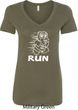 White Penguin Power Run Ladies V-Neck Shirt