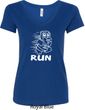 White Penguin Power Run Ladies V-Neck Shirt
