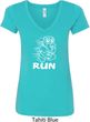 White Penguin Power Run Ladies V-Neck Shirt
