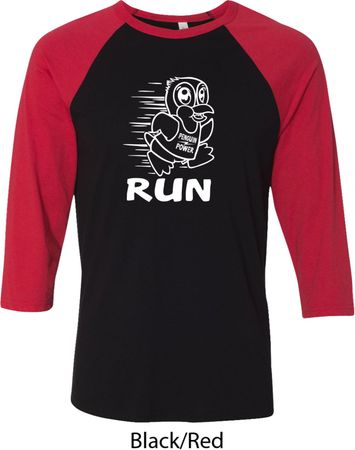 White Penguin Power Run Mens Raglan Shirt
