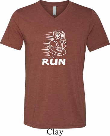 White Penguin Power Run Mens Tri Blend V-neck Shirt