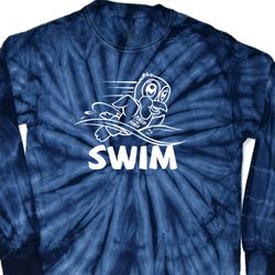 White Penguin Power Swim Long Sleeve Tie Dye T-shirt