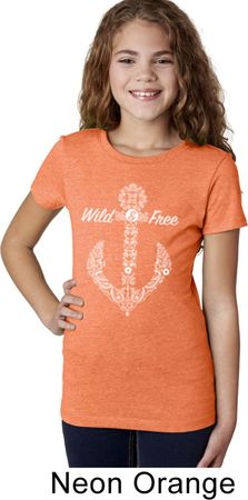 Wild and Free Anchor Girls Shirt