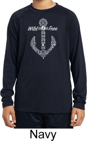 Wild and Free Anchor Kids Dry Wicking Long Sleeve Shirt
