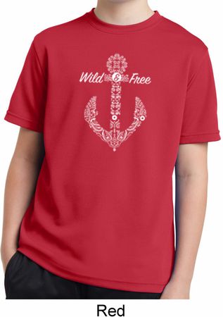 Wild and Free Anchor Kids Moisture Wicking Shirt