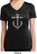 Wild and Free Anchor Ladies Moisture Wicking V-neck Shirt