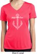Wild and Free Anchor Ladies Moisture Wicking V-neck Shirt