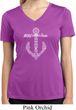 Wild and Free Anchor Ladies Moisture Wicking V-neck Shirt