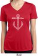 Wild and Free Anchor Ladies Moisture Wicking V-neck Shirt