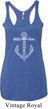 Wild and Free Anchor Ladies Tri Blend Racerback Tank Top