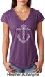 Wild and Free Anchor Ladies Tri Blend V-Neck Shirt
